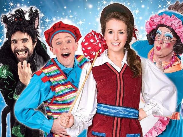 Dick Whittington and his cat runs at Newark's Palace Theatre from December 7-31. Cast members include, from left, Andrew Piper as King Rat, Kevin James as Idle Jack, Katherine Glover as Dick and Mark Siney as Sarah the Cook. See palacenewarktickets.com