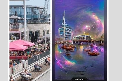 With swirls of magic and wooden boats, this is not what you'd usual expect on a trip to Gunwharf Quays! Picture: WOBO Dream AI