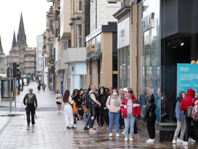 People queued outside all the way along Princes Street.