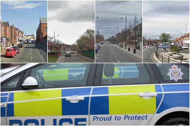 Some of the streets where the most crime was reported across South Tyneside during March 2020.