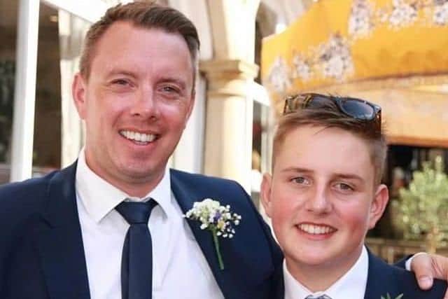 Dan Faulkner with his son Jack, who died in 2018 after being diagnosed with an incurable brain tumour