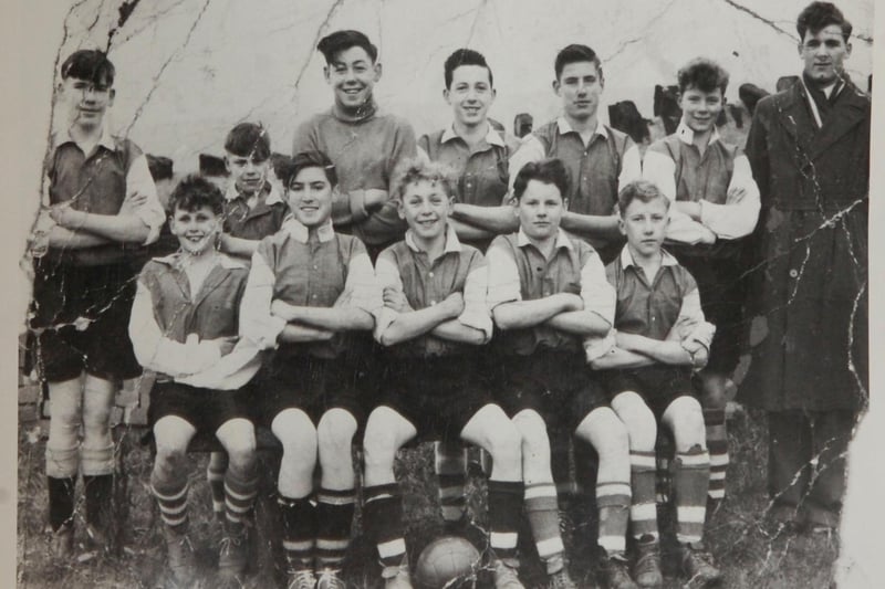 The youngster with the striking haircut in the back row of this picture would go on to World Cup football glory. Gordon Banks, third from left, was playing for a team in Tinsley here