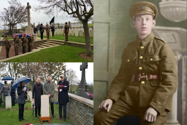 Private Herbert Greaves, born in Walkley, Sheffield, in 1889, was laid to rest in Arras, France, with full military honours on November 3 more than 105 years after his death.