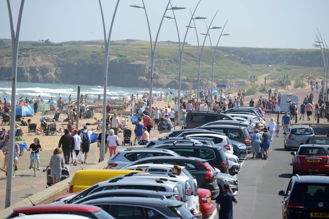 The seafront at Sandhaven Beach was busy with families making the most of the good weather.