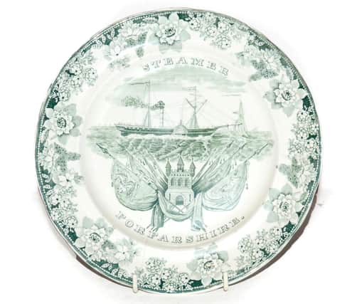 A Brameld Plate depicting the Forfarshire Steamer