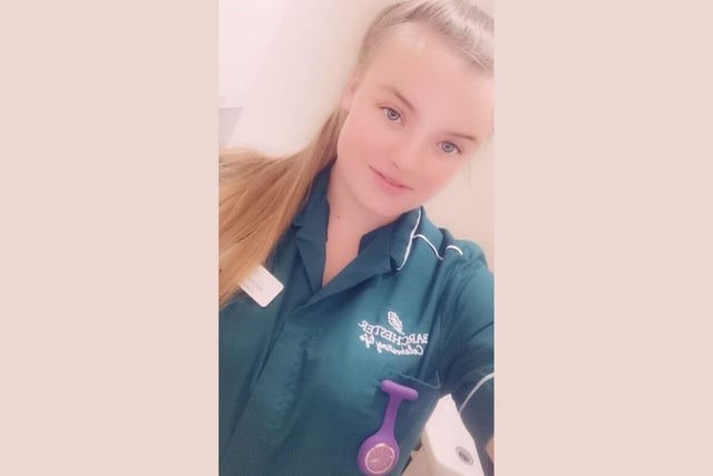 Alison Jordan: My gorgeous daughter Ashton Jordan, a care worker at Harton Grange taking care of the elderly residents with all her lovely colleagues.