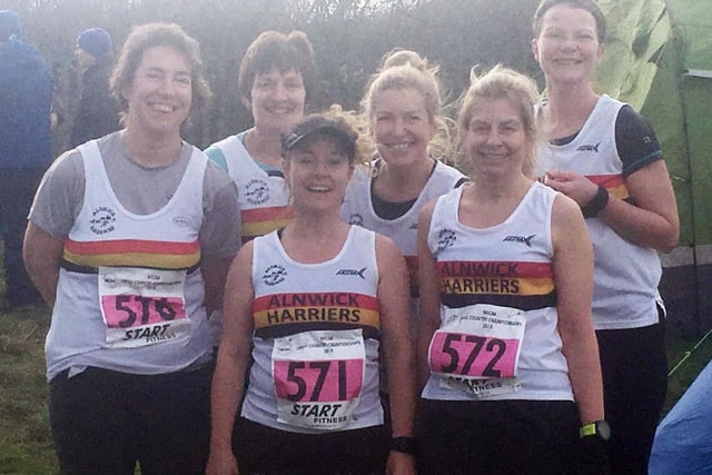 Alnwick Harriers' female team, pictured in 2018.