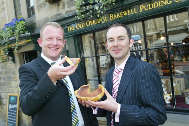 Nick Beagrie, new boss of Old Bakewell Pudding Shopping with bank manager lee Bloodworth in 2006