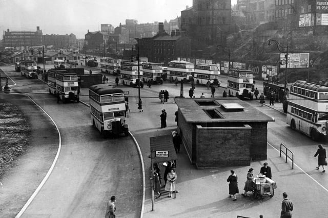 Pond Street Bus Station, Sheffield in the 1940s