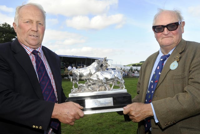 Fred Murray from Wrangham East was presented with the cattle trophy by Duncan Davidson.