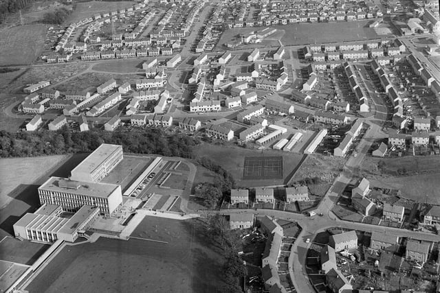 Aerial view of Currie in Edinburgh, 1966.