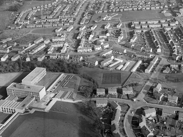 Aerial view of Currie in Edinburgh, 1966.