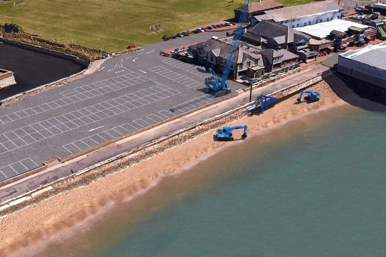 The land-based sheet piling operation Picture: Portsmouth City Council