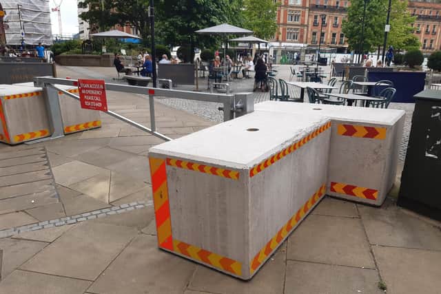 Coun Fox would like to see the city centre anti-terrorist barriers removed.