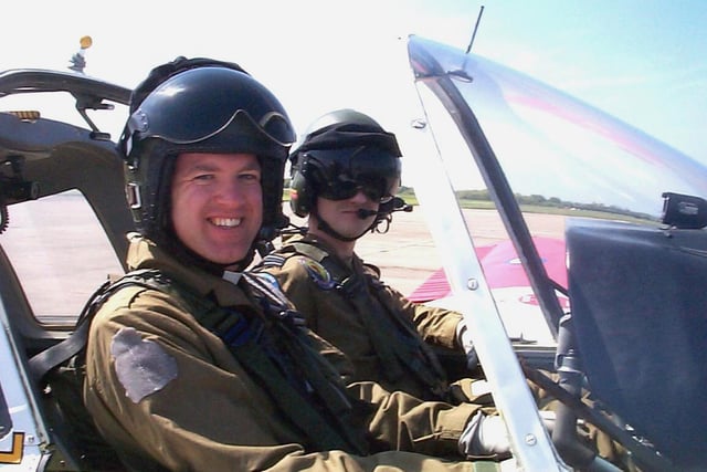 Flying Vicar of St. Hughes Church at Cantley, Father Kevin Smith, took to the skies  in 2000 having experienced his first flight with the Royal Air Force since becoming Squadron Padre with Doncaster Air Cadets.