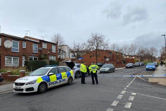 Police officers in Burngreave after Ramey Salem, who was also known as Remey Saleh, was shot dead