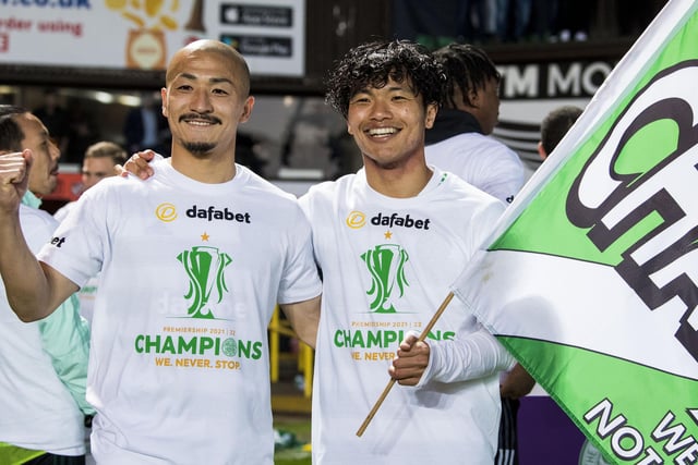 Celtic’s Daizen Maeda (left) and Reo Hatate were among the host of new recruits that were key to the club’s championship drive