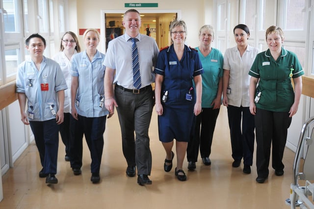 Ward 9 staff at the Univeristy Hospital of Hartlepool in 2013.