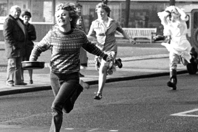 Can you spot anyone you know in the 1982 Hartlepool Pancake Race?