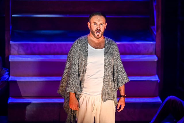 Darren Lewis as Jesus on stage at the Playhouse theatre, Alnwick.