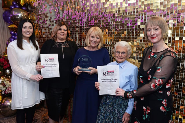 Julie Pickering, winner of The Barbara Wragg Award for Charity, pictured with Victoria Warren, Amanda Smith, finalists Michelle Osborne and Margaret Tate