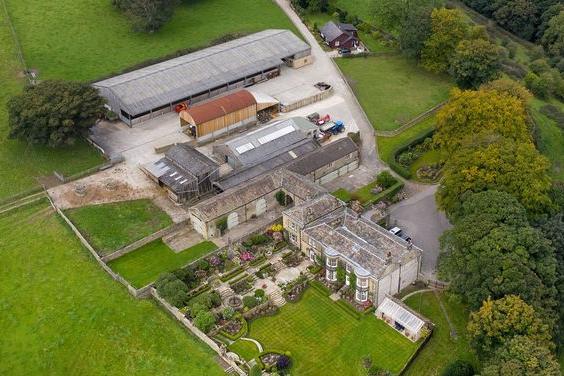 An aerial view of Ashday Hall and its 'superb range of modern agricultural buildings'.