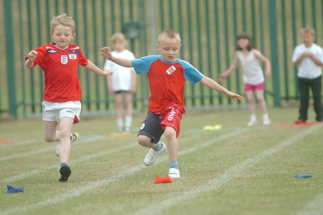 One of the races underway during the Brougham sports day in 2010.