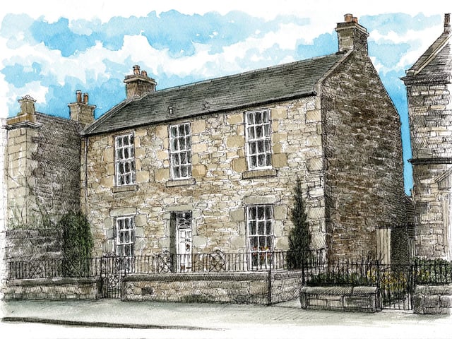 At this time of year I am busy with Christmas gifts, creating commissions of pets or favourite views, but more often of homes around the city. This one from earlier in the year shows a lovely building in the north of Edinburgh.