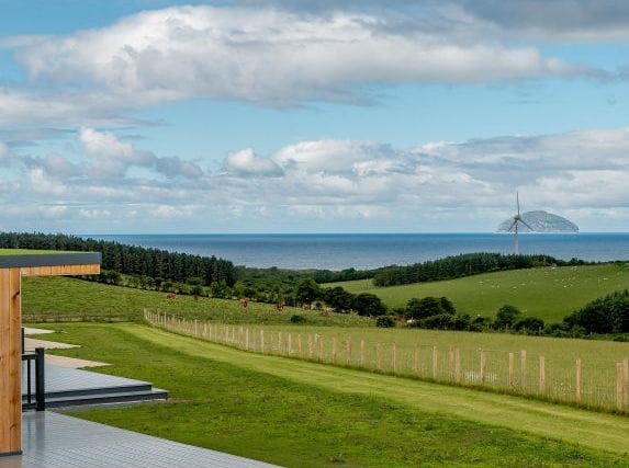 Located in an amazing elevated position on a 370-acre working beef and sheep farm, this rental has breathtaking sea views towards Ailsa Craig Isle of Arran Mull of Kintyre and Northern Ireland. Simply awesome.