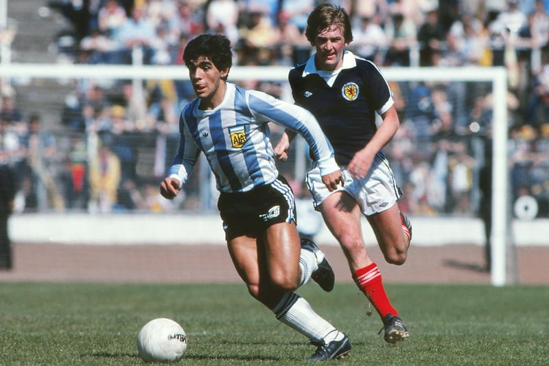 Argentinian footballing legend Diego Maradona scored his very first international goal in Glasgow during a friendly against Scotland at Hampden in 1979 with Arthur Graham being on the scoresheet for Jock Stein's side. 