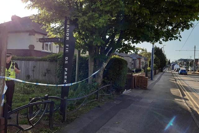 A murder probe has been launched following the discovery of a body in Manor Fields Park, Manor Sheffield, yesterday