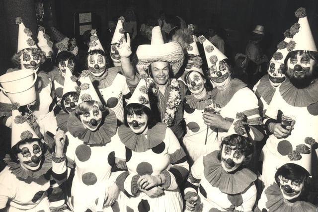Chapeltown Round Table Arts Ball with a clown theme, April 1976