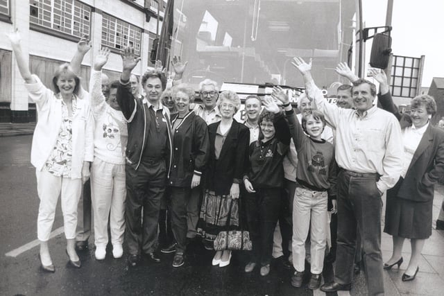 Telegraph and Star Readers' Club members heading off on a trip to see Frank Sinatra perform in London in July 1990