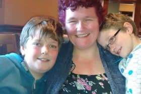 Claire Throssell with her beloved sons Paul and Jack