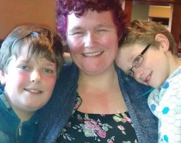 Claire Throssell with her beloved sons Paul and Jack