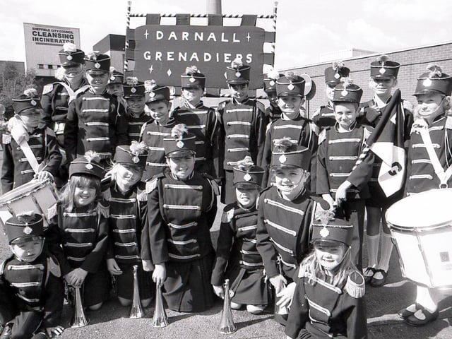 Darnall Grenadiers entertain the crowds at the Bernard Road Cleansing Department open day, September 8, 1990