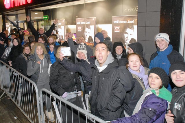 These fans queued outside HMV in King Street in 2009 in the hope of getting one of 500 wristbands to meet X Factor winner Joe McElderry. Were you among them?