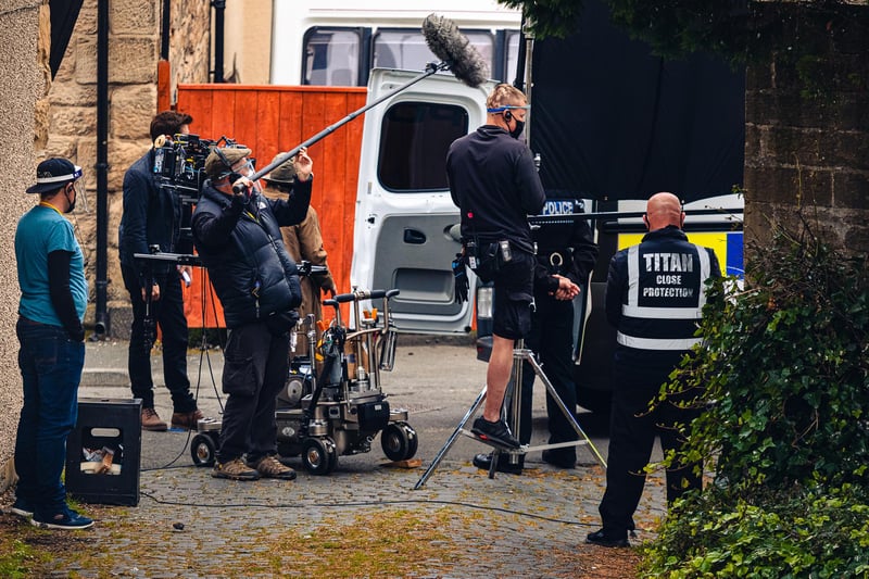 Production crews were spotted around the town's harbour in October last year.