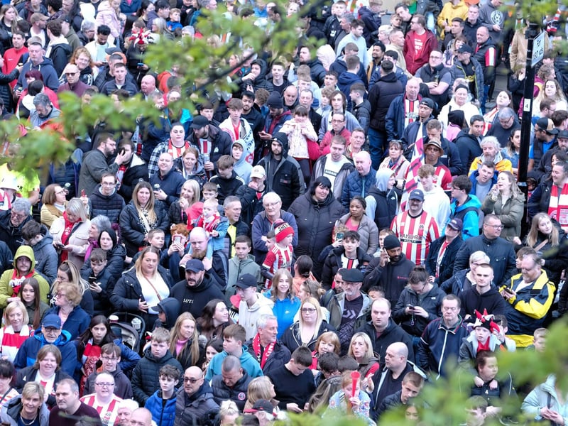Sheffield United's players celebrate their promotion to the Premier League