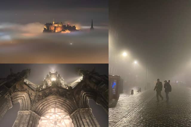 Edinburgh cloaked in fog during a November night picture: SWNS, JPI Media and Edinburgh Spotlight