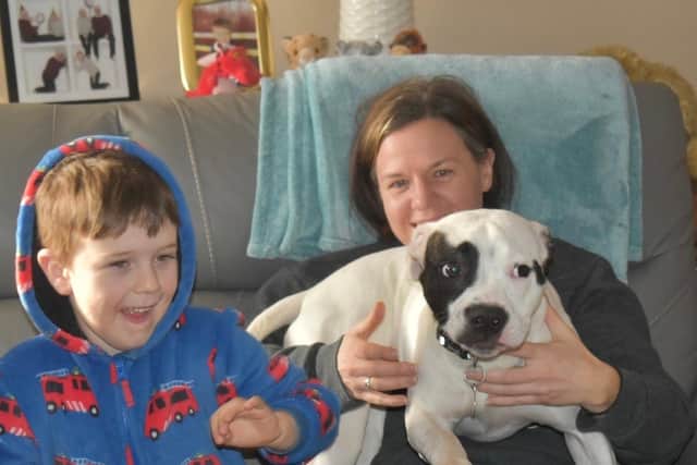 Pogo has undergone a dramatic transformation since being rescued by the RSPCA from a cage in Doncaster and is now enjoying life with her new family