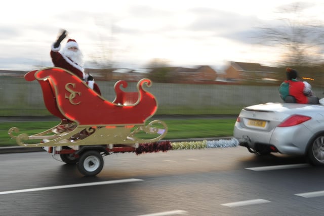 Father Christmas stopped at locations across town.