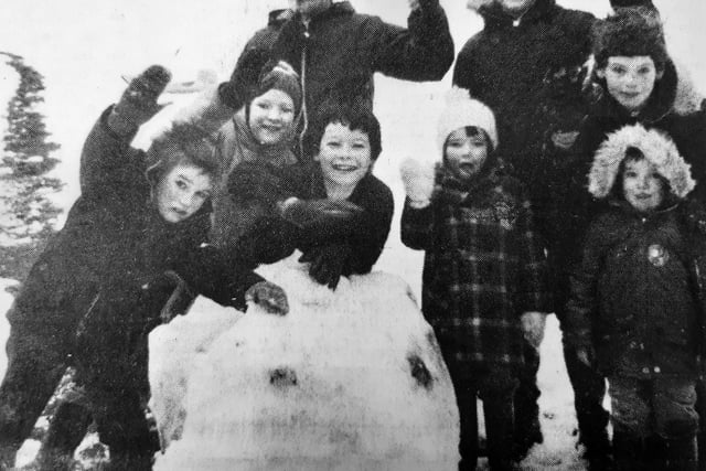 Fun in the snow at Beveridge Park, Kirkcaldy, 1984