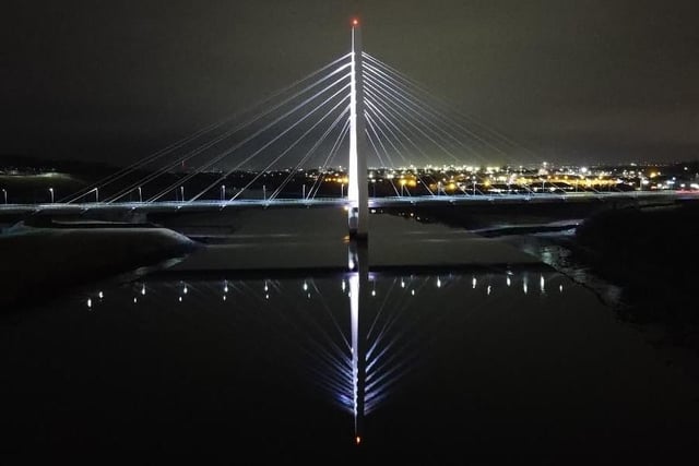 Reflections at the Northern Spire bridge.
