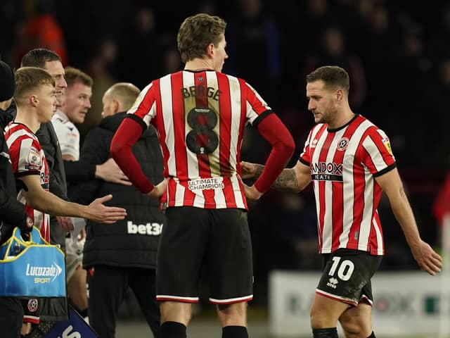 Ben Osborn of Sheffield United replaces Billy Sharp: Andrew Yates / Sportimage