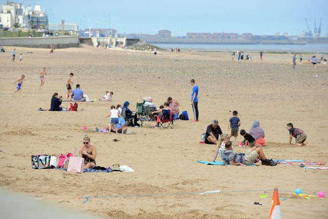 Families could be seen enjoying themselves in the sun.