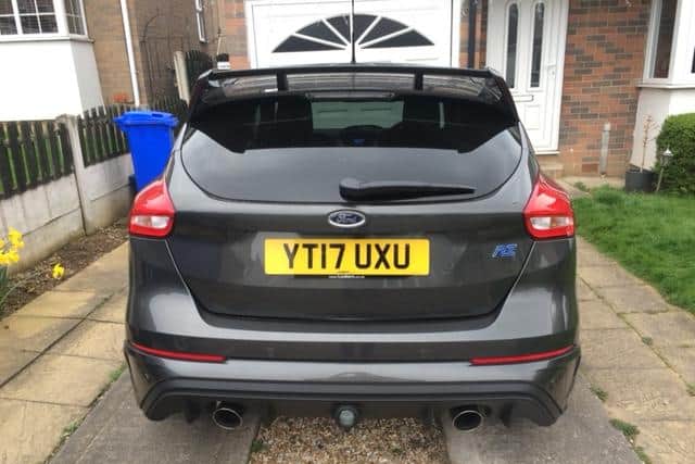 The Mitchell family are urging the public to call police if they spot the dark grey Ford Focus RS as Mr Mitchell needs the vehicle to get to work at Rotherham Hospital