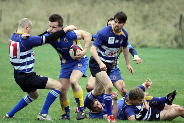 Richie Taylor of Matlock RFC in possession.