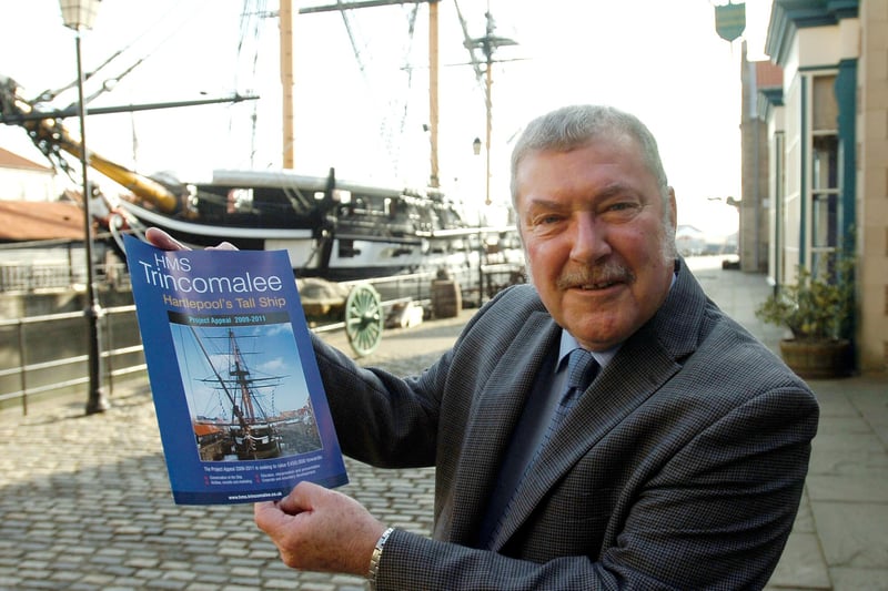 The tall ships were coming to Hartlepool the following year but the town already had its own majestic vessel and here is Trincomalee Trust project manager Bryn Hughes promoting it in 2009.