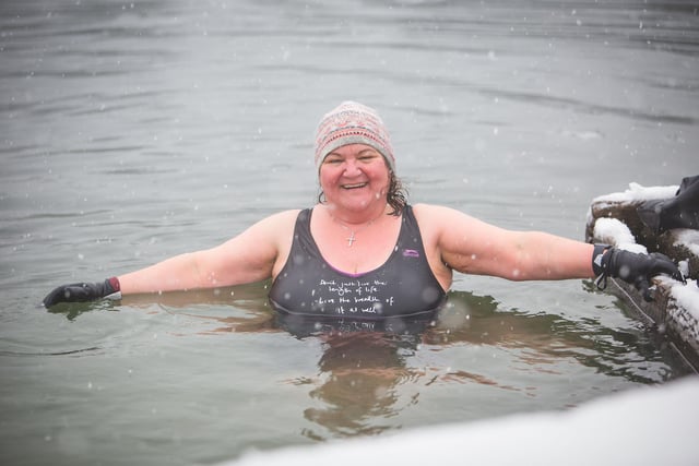 Wild swimming at Crookes Valley Park in Sheffield on January 14th 2021.